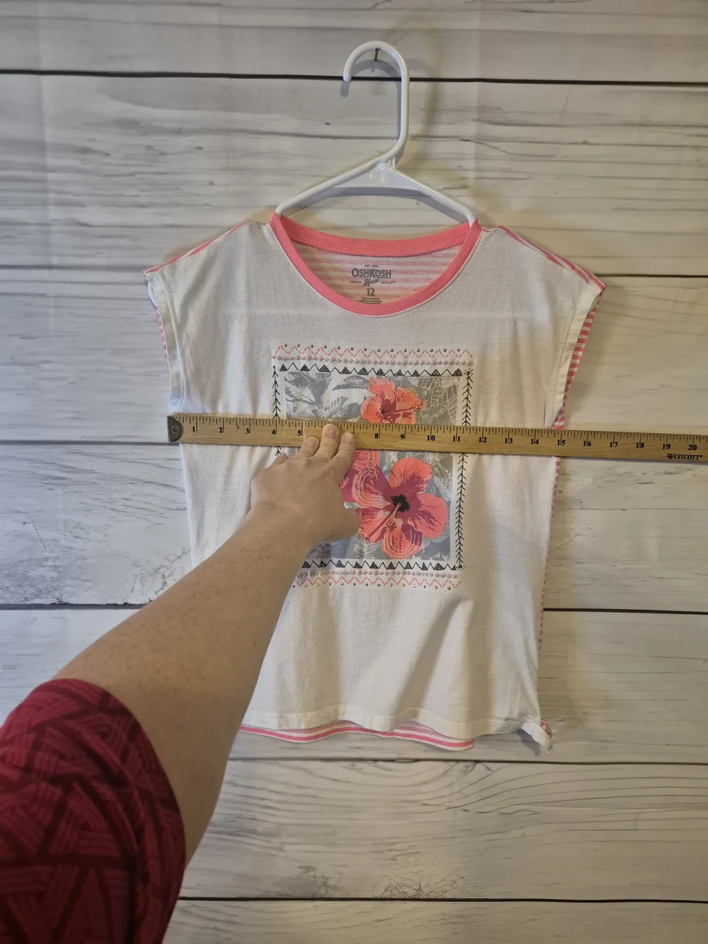 OshKosh B'gosh White Tee with Pink Floral Print